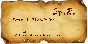 Sztrul Richárd névjegykártya