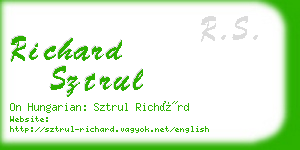 richard sztrul business card